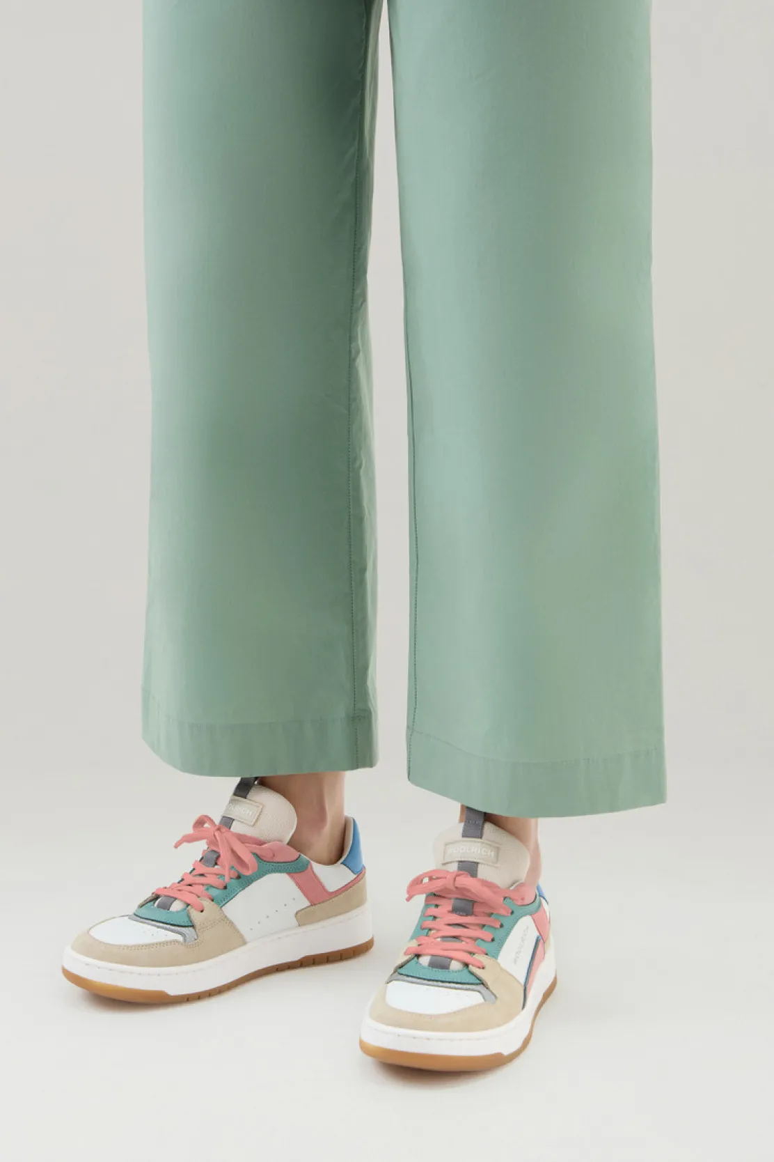Sneakers>Woolrich Sneakers Classic Basket Multicolor In Pelle Scamosciata Beige Multicolor