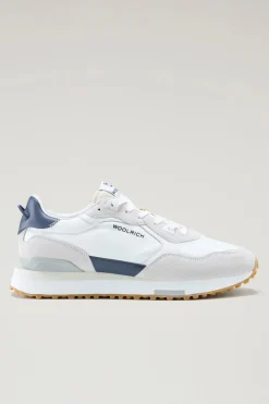 Sneakers>Woolrich Sneakers Retro In Pelle Con Dettagli In Nylon White White