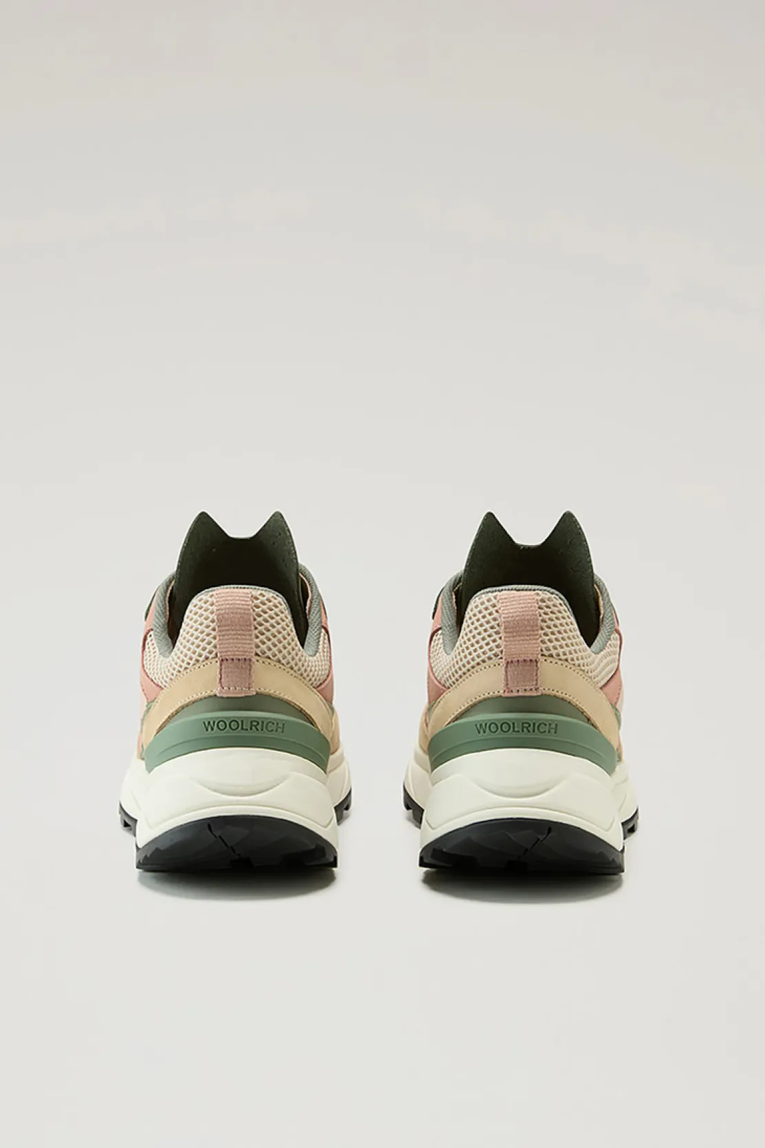 Sneakers>Woolrich Sneakers Running In Tessuto Ripstop E Nabuk Beige Coral
