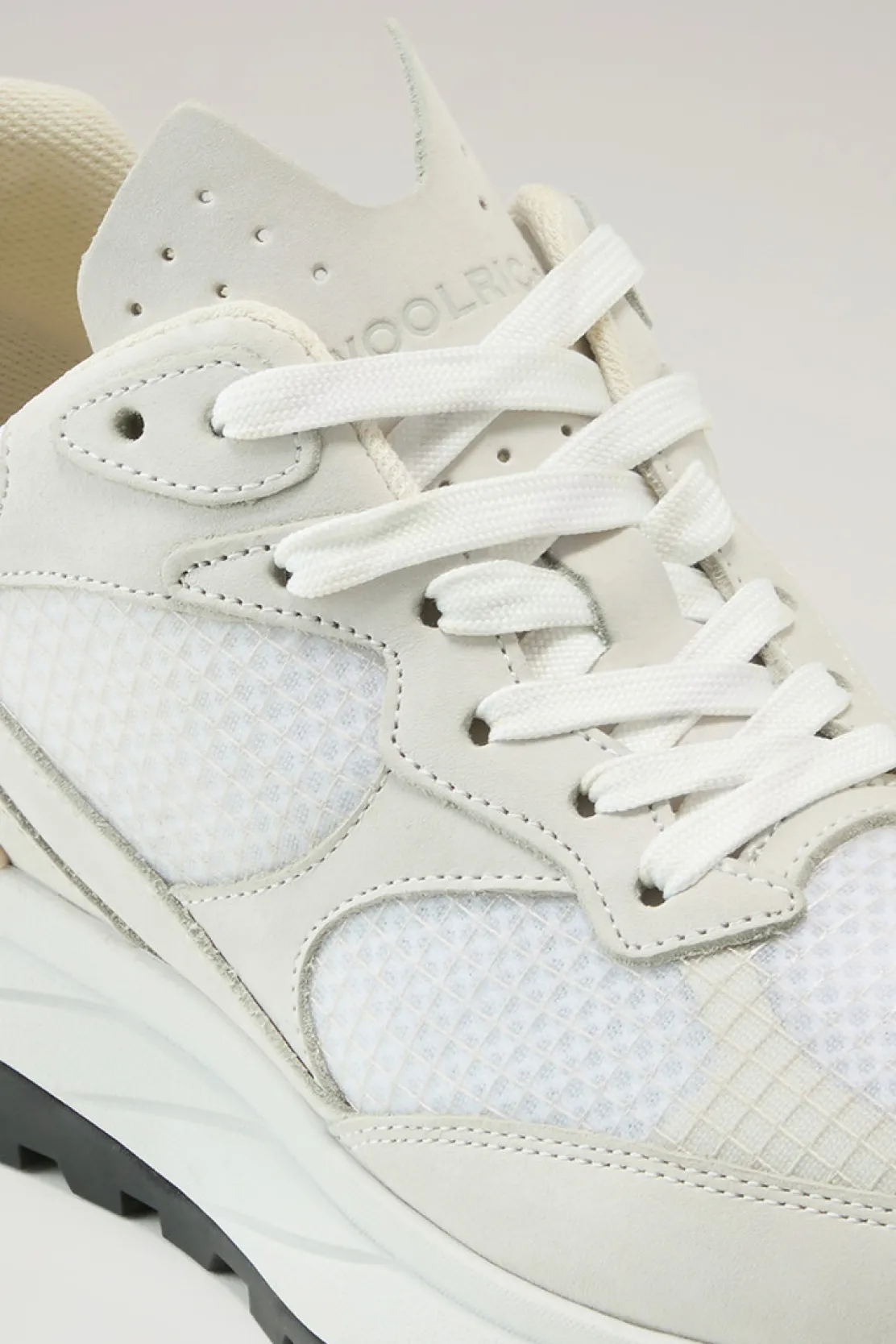 Sneakers>Woolrich Sneakers Running In Tessuto Ripstop E Nabuk White White