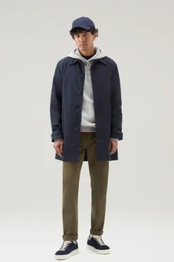 Cappotti>Woolrich Soprabito New City In Urban Touch Melton Blue