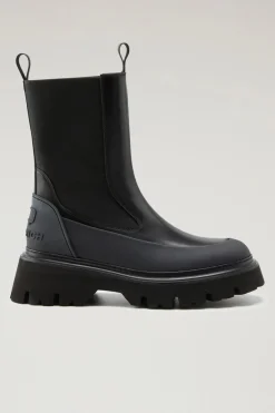 Anfibi>Woolrich Stivaletti Chelsea Con Suola A Carro Armato Black Black