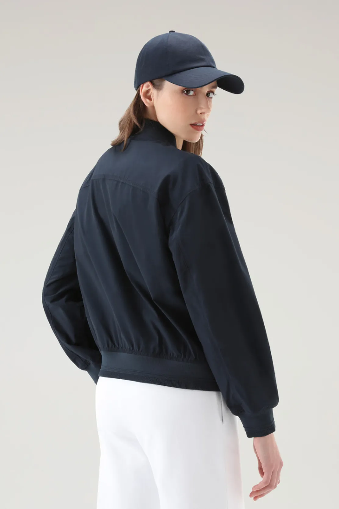 Bomber|Giacche>Woolrich Summer Bomber In Urban Touch Melton Blue