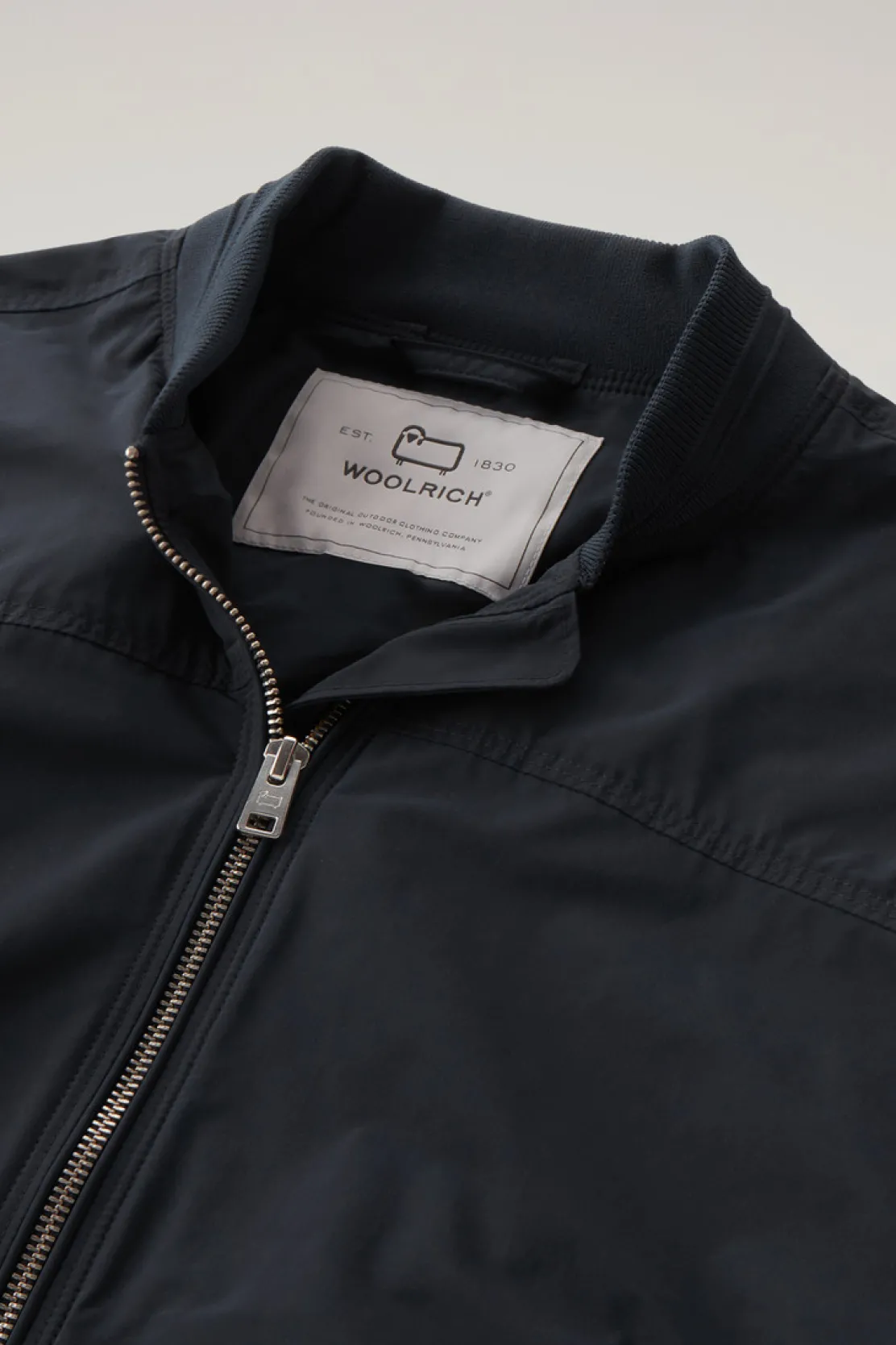Bomber|Giacche>Woolrich Summer Bomber In Urban Touch Melton Blue