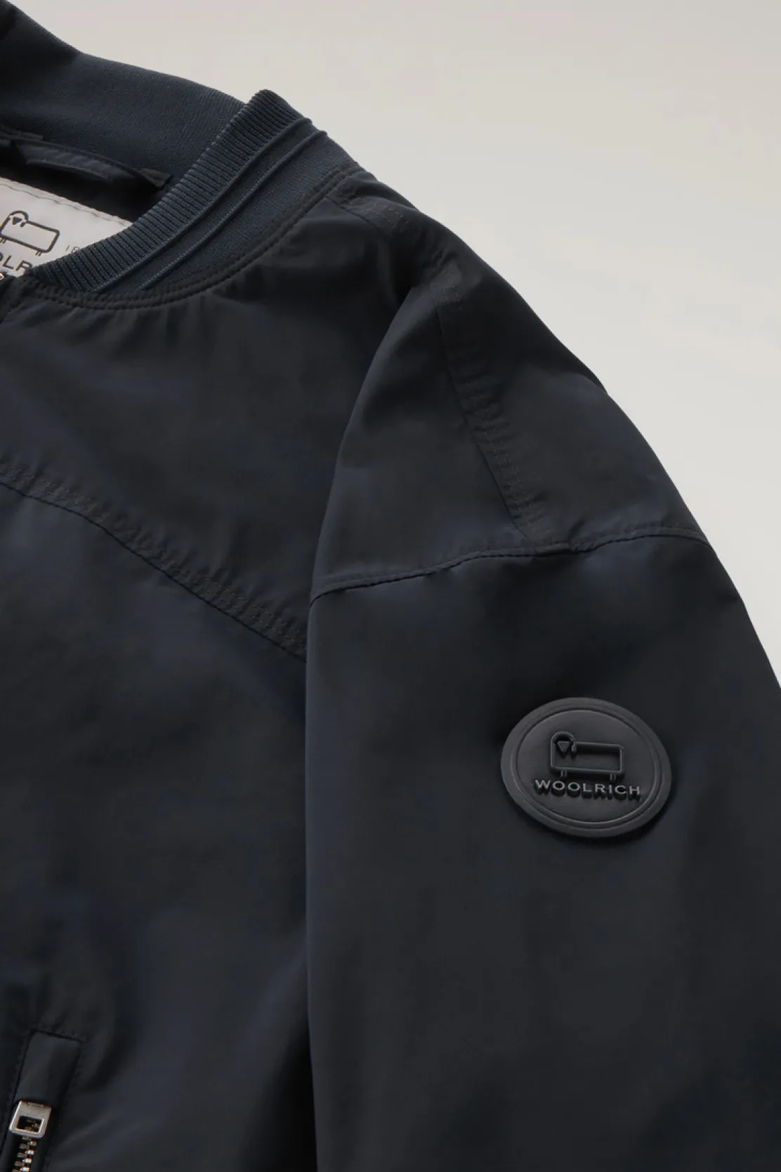Bomber|Giacche>Woolrich Summer Bomber In Urban Touch Melton Blue