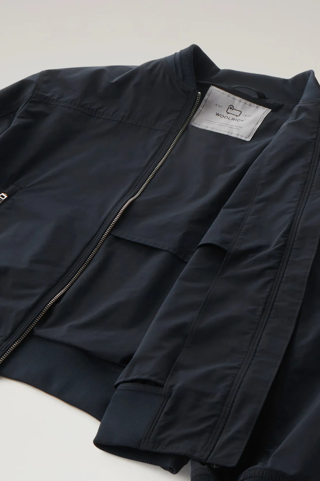 Bomber|Giacche>Woolrich Summer Bomber In Urban Touch Melton Blue