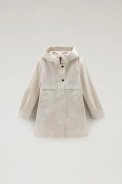 Giacche>Woolrich Summer Parka Da Bambina In Urban Touch Light Oak