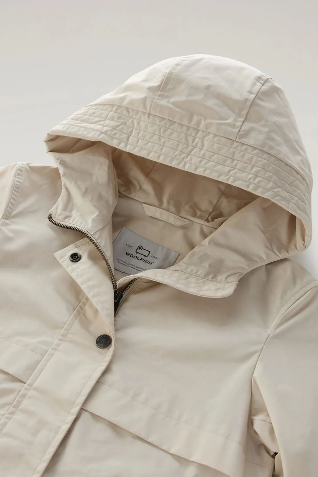 Giacche>Woolrich Summer Parka Da Bambina In Urban Touch Light Oak