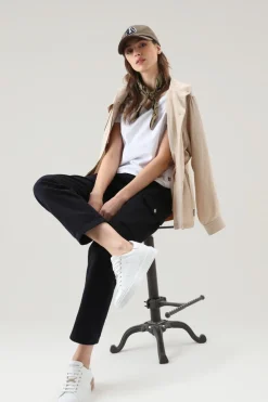 T-shirt e polo>Woolrich T-shirt Con Scollo A V In Puro Cotone Bright White