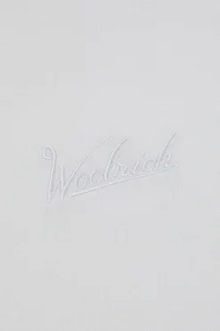 Outdoor Label Designed in Japan|T-shirt>Woolrich T-shirt In COOLMAX Con Logo Ricamato White