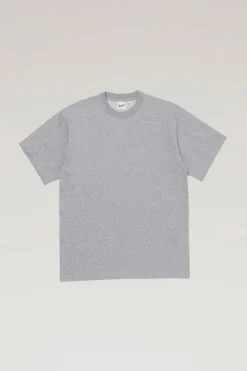 Outdoor Label Designed in Japan|T-shirt>Woolrich T-shirt In COOLMAX Con Stampa Grey