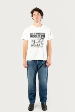 One Of These Days / Woolrich|T-shirt>Woolrich T-shirt In Puro Cotone - One Of These Days / Bone