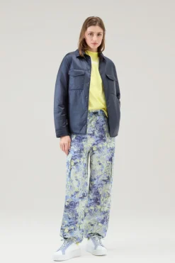 T-shirt e polo>Woolrich T-shirt In Puro Cotone Con Maxi Stampa Sunny Lemon