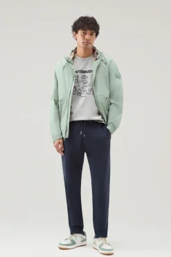 T-shirt>Woolrich T-shirt In Puro Cotone Con Stampa Outermates Light Grey Melange
