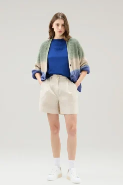 T-shirt e polo>Woolrich T-shirt In Puro Cotone Con Logo Ricamato Twilight Blue