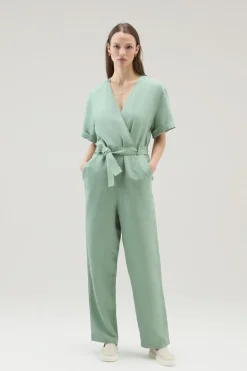 Vestiti e gonne>Woolrich Tuta In Misto Lino Sage