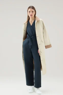 Vestiti e gonne>Woolrich Tuta In Misto Lino Melton Blue