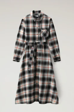 Vestiti e gonne>Woolrich Vestito A Quadri In Flanella Flame Black Check