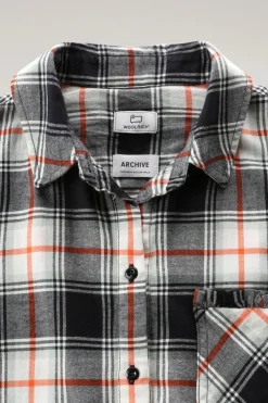 Vestiti e gonne>Woolrich Vestito A Quadri In Flanella Flame Black Check